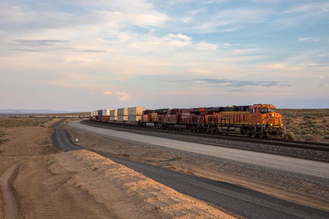 A BNSF intermodal train at Belen.