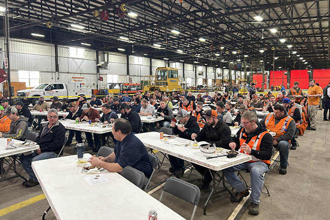 Members of the Montana Division Mechanical team and the Havre, Montana Locomotive Shop celebrate their Safety Bell wins at Havre.  